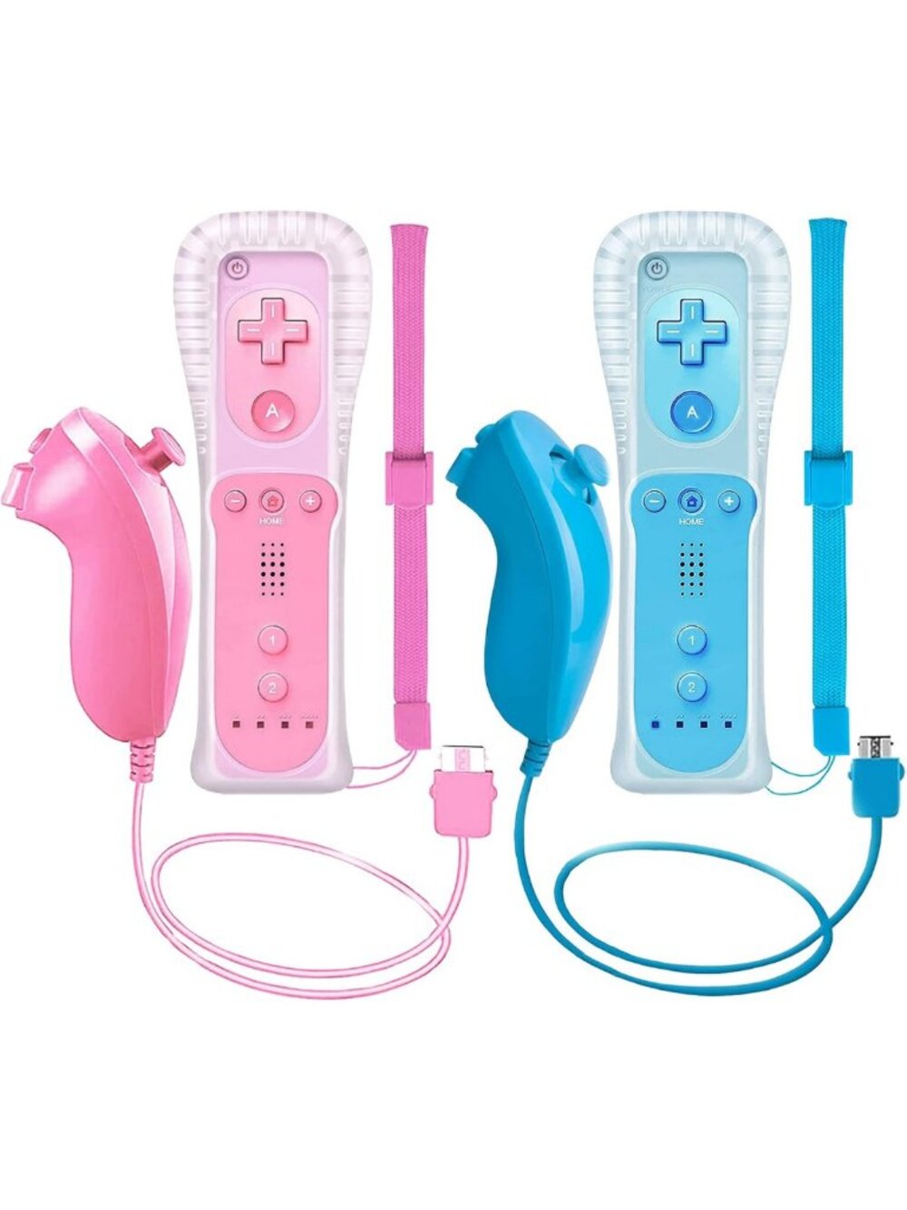 Wireless Game Controller & Nunchuck for Wii/Wii U - 2 Pack with Silicone Case